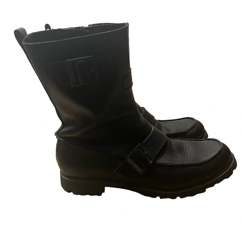 HARLEY-DAVIDSON Leather Street Boots in Classic Black Size 8.5 —Men’s